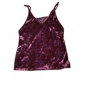 Y2K Burgundy Crushed Velvet Tank size L